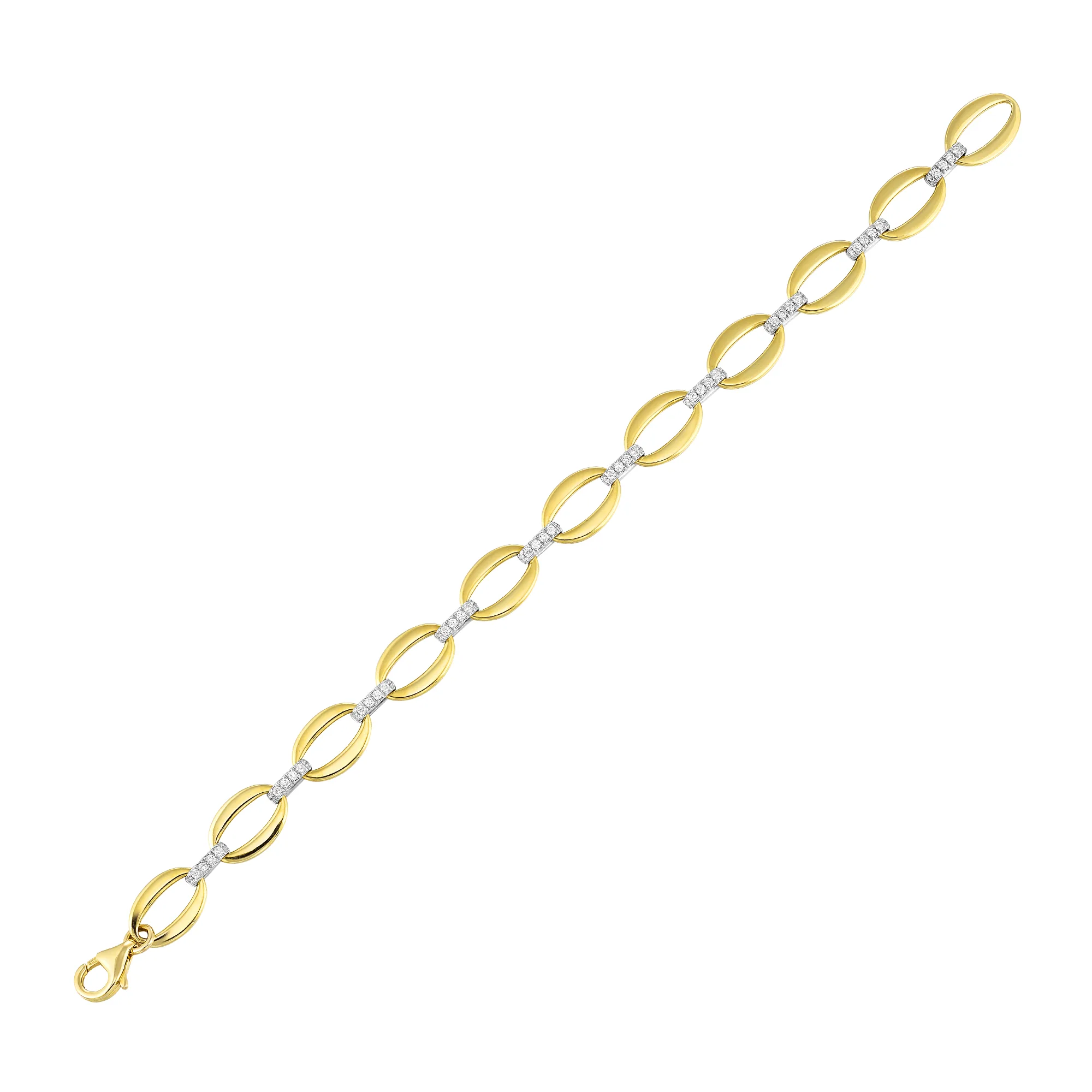 14Kt White Yellow Gold Diamond 1/2Ctw Bracelet view 2