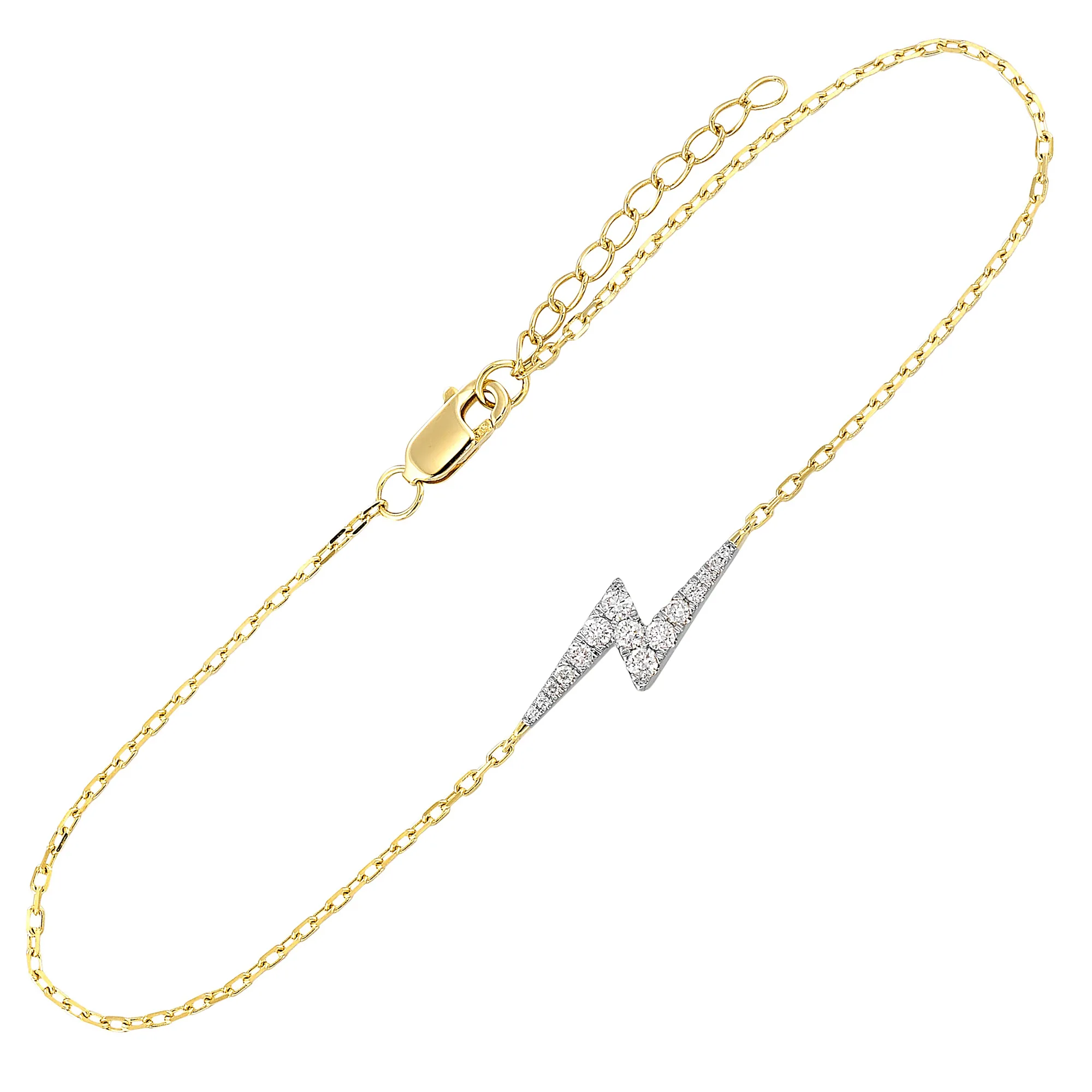 14Kt Yellow Gold Diamond 1/6Ctw Bracelet view 2