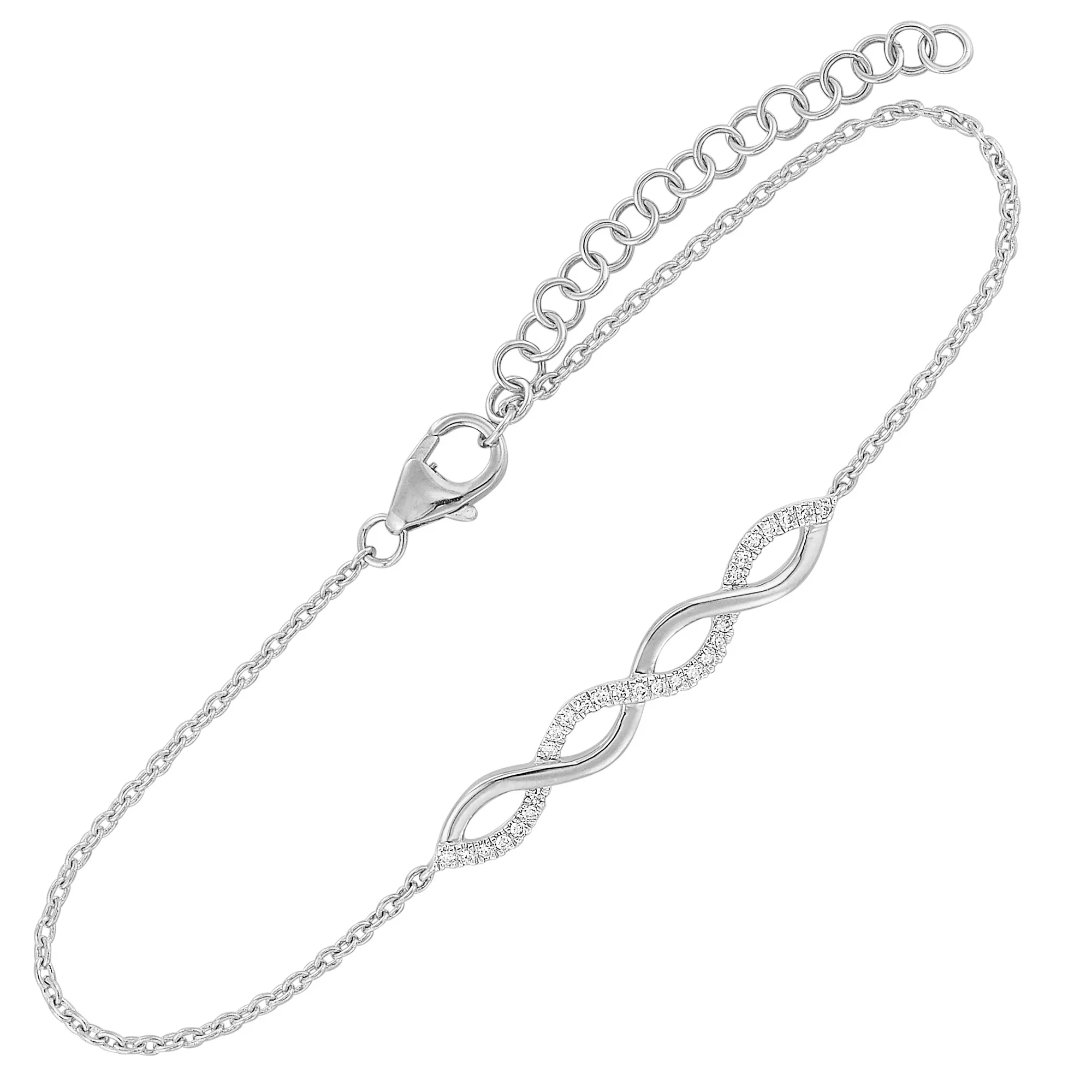 10Kt White Gold Diamond 1/10Ctw Bracelet view 2