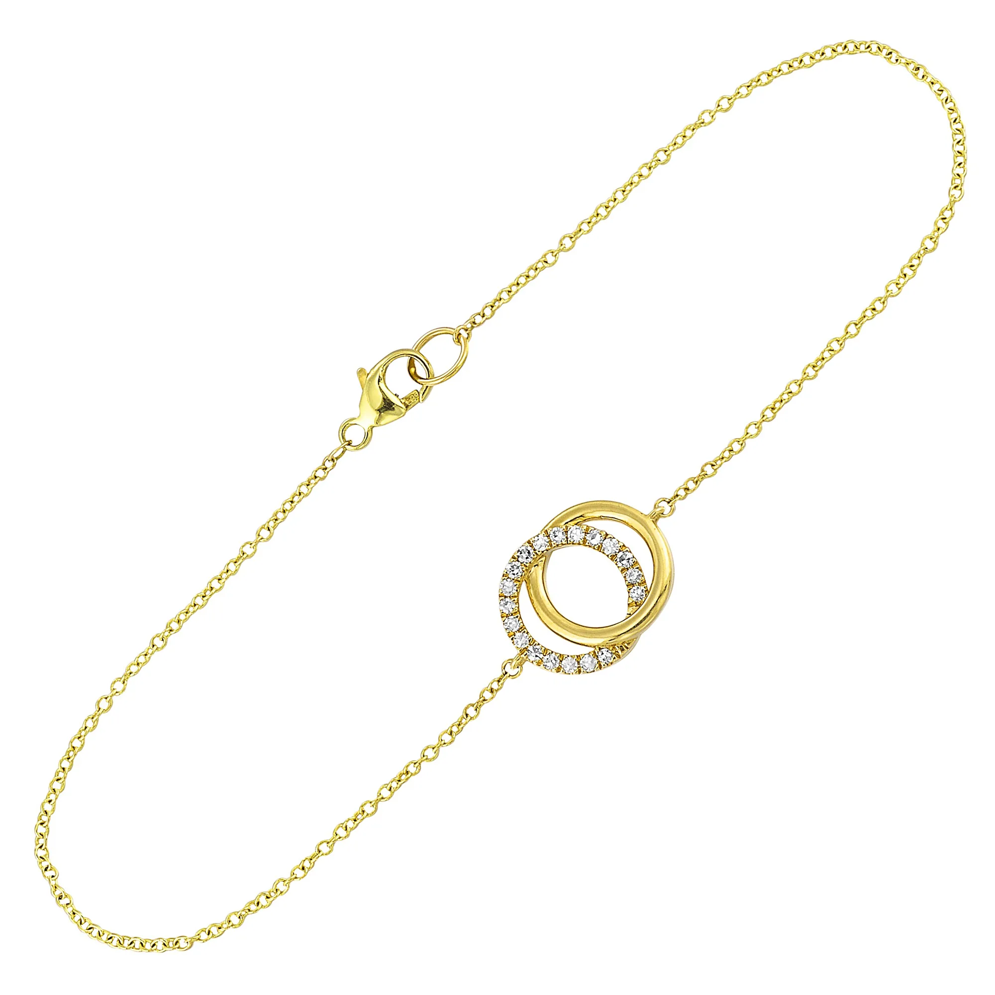 14Kt Yellow Gold Diamond 1/10Ctw Bracelet view 2