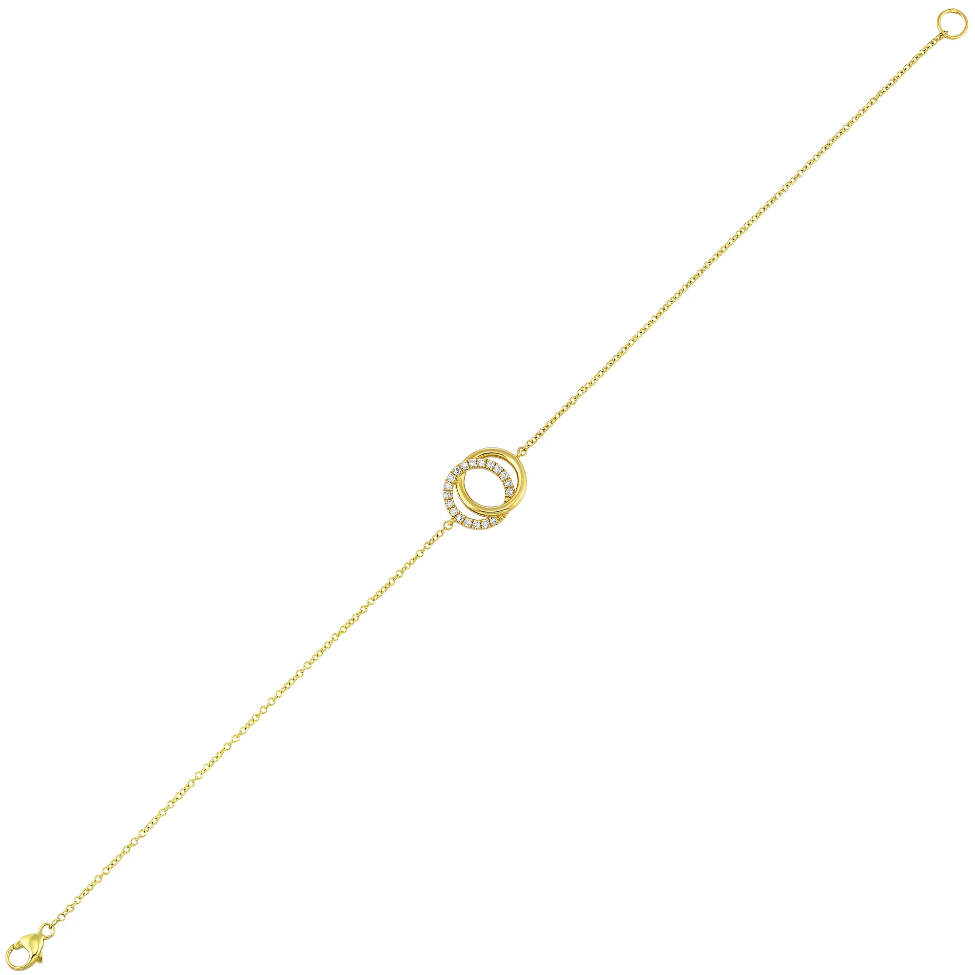 14Kt Yellow Gold Diamond 1/10Ctw Bracelet