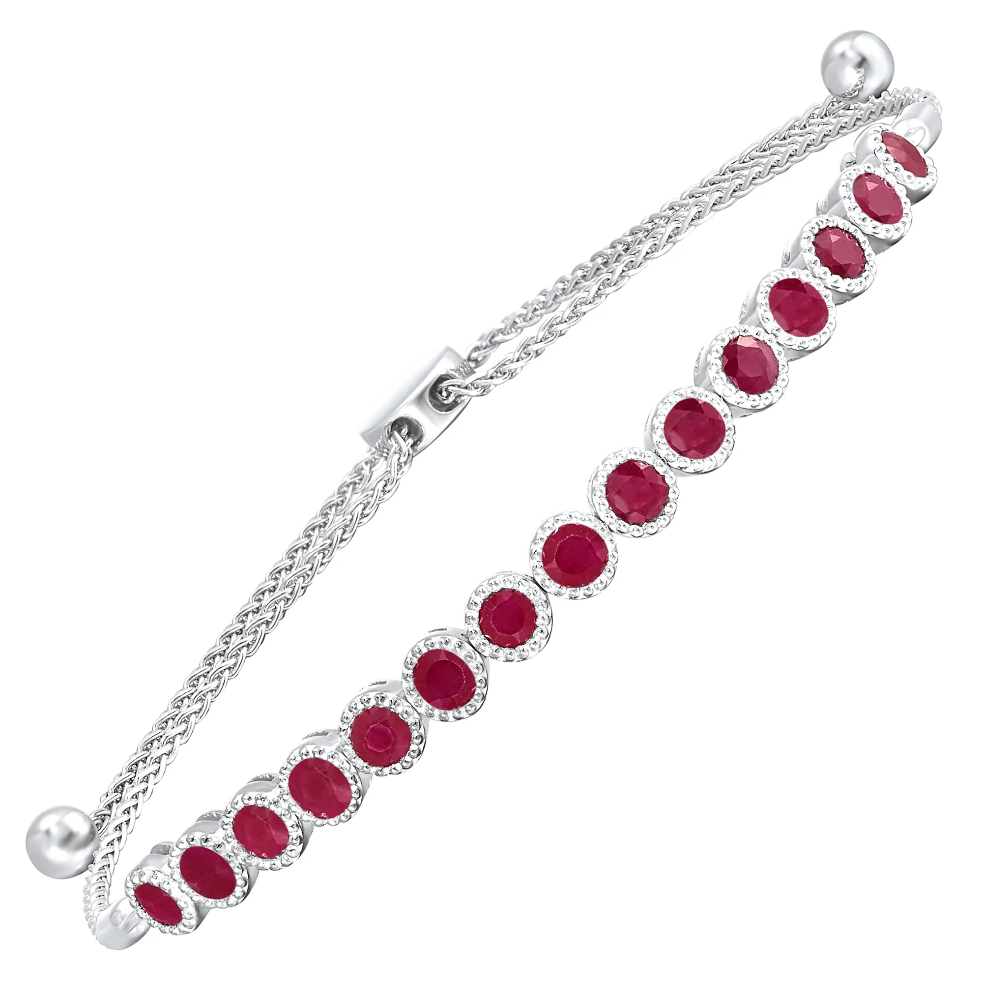Silver Ruby 2 1/3Ctw Bracelet