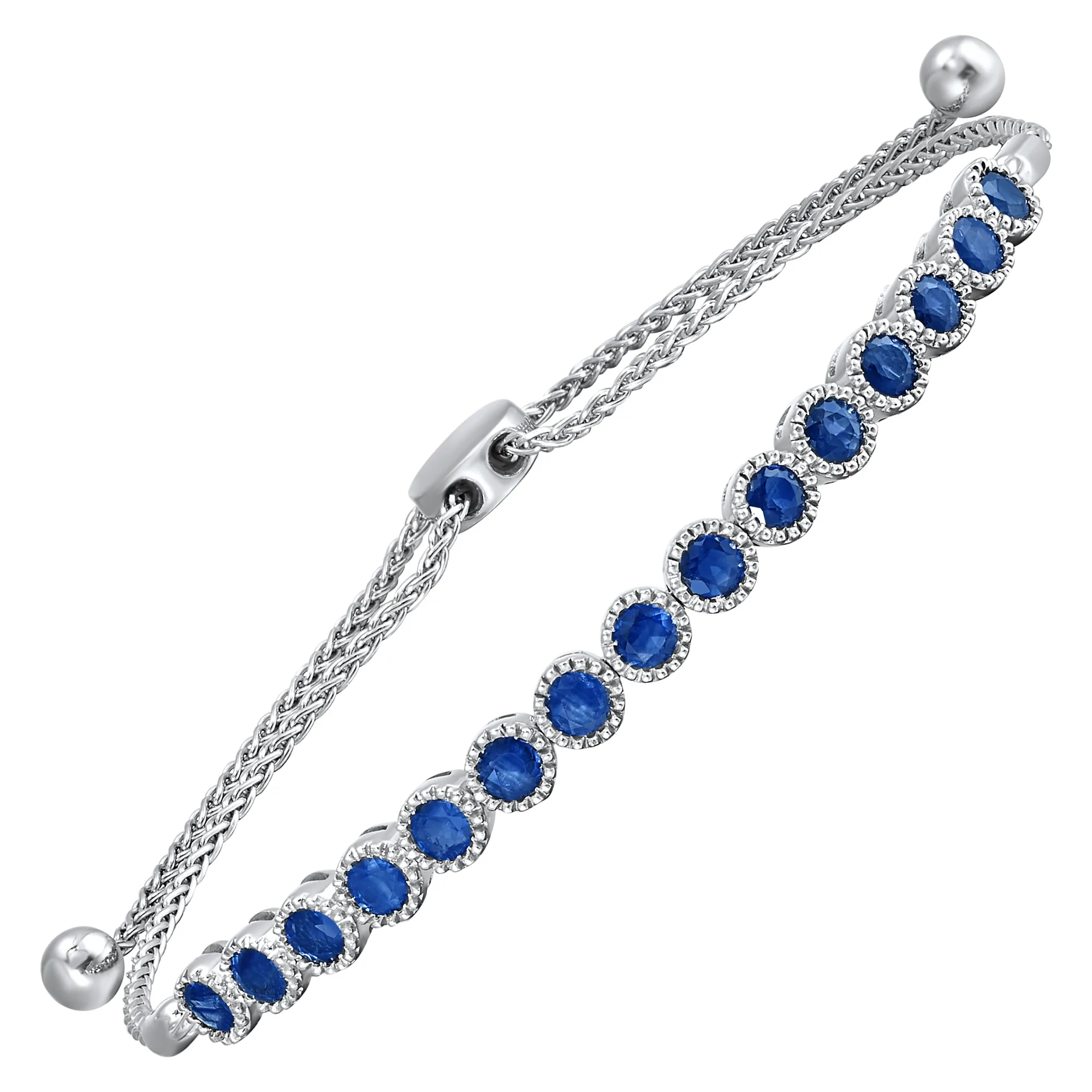 Silver Sapphire 2 1/10Ctw Bracelet