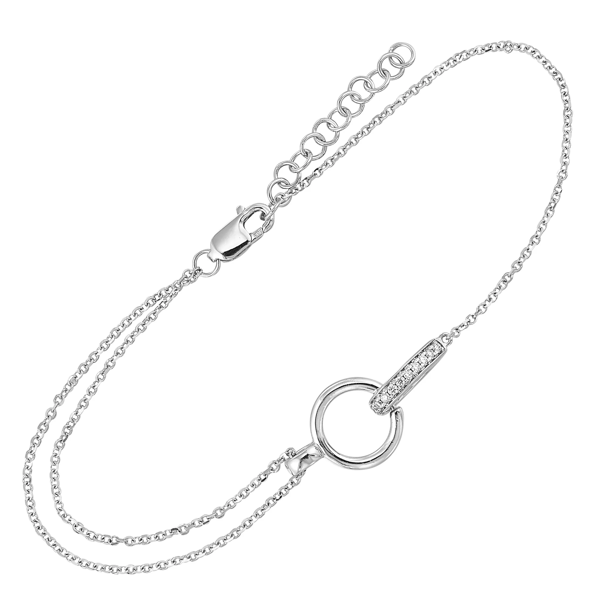 14Kt White Gold Diamond 1/20Ctw Bracelet view 2