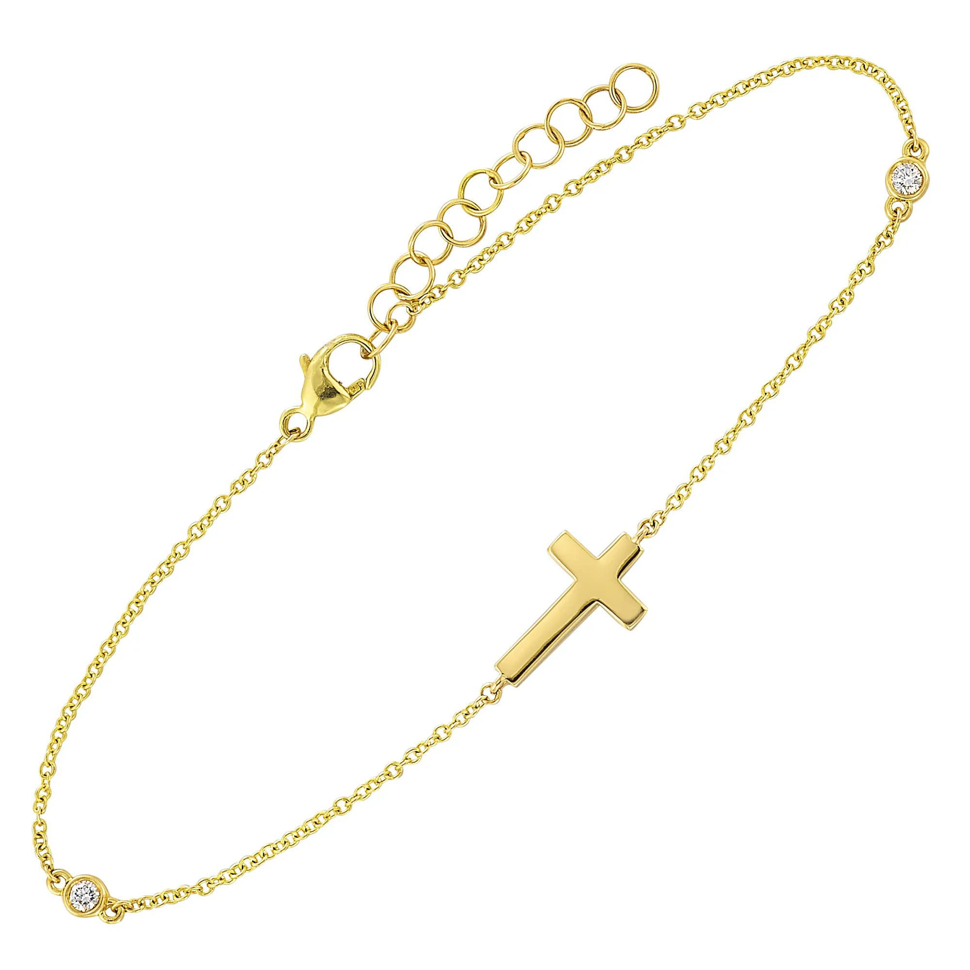 14Kt Yellow Gold Diamond 1/20Ctw Bracelet view 2