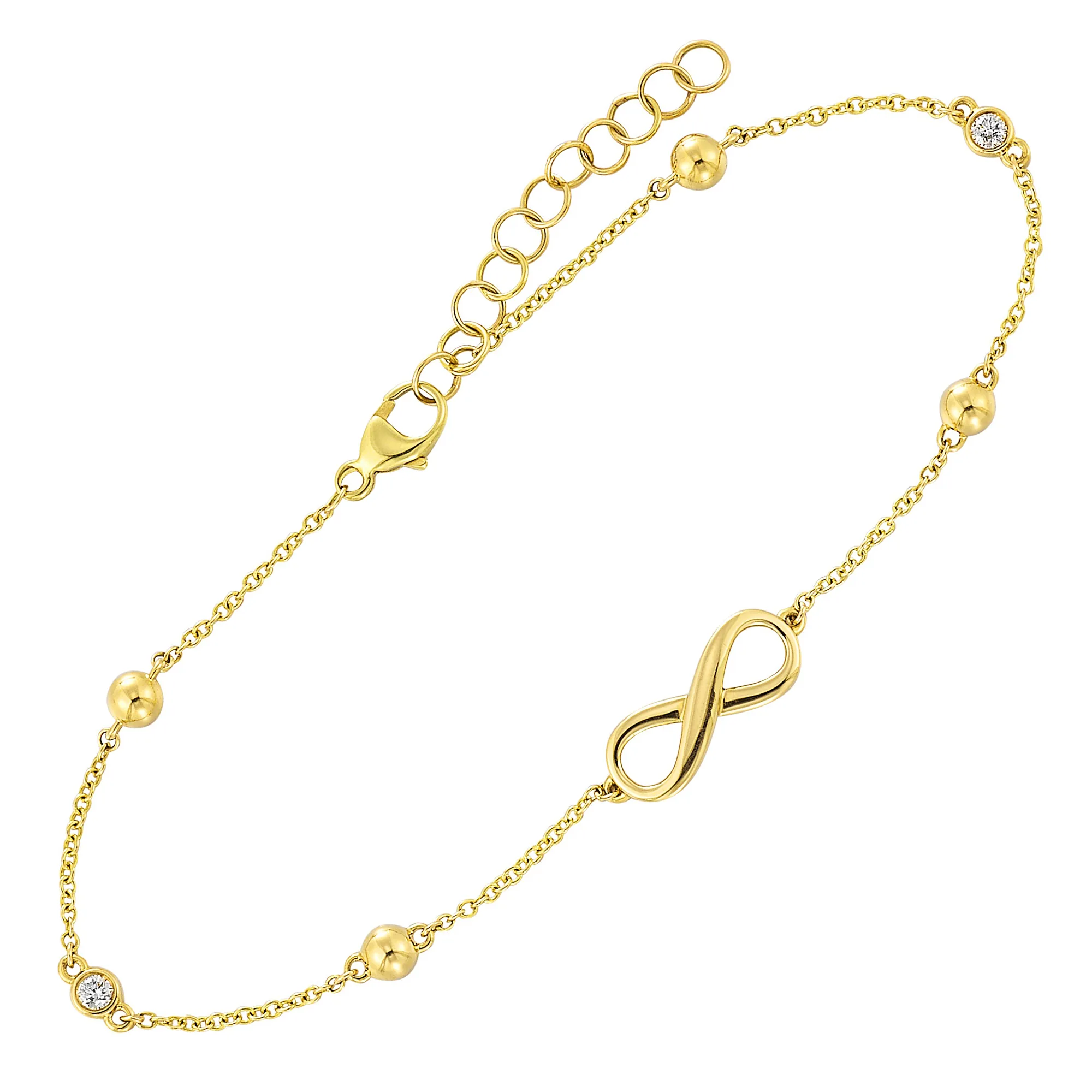 14Kt Yellow Gold Diamond 1/20Ctw Bracelet view 2