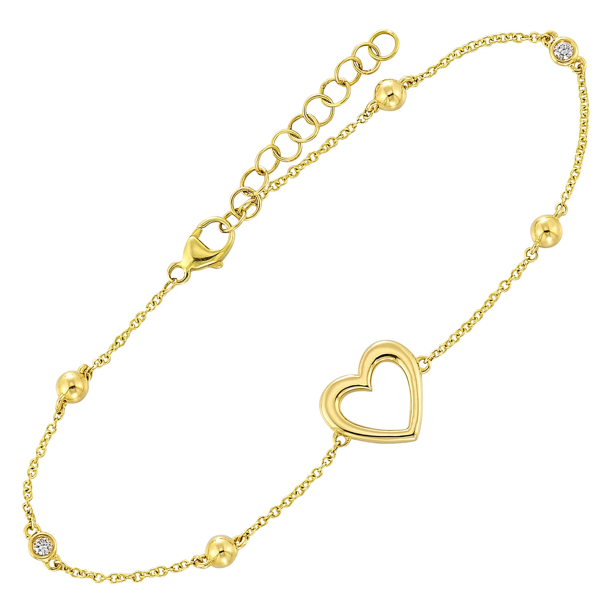 14Kt Yellow Gold Diamond 1/20Ctw Bracelet view 2