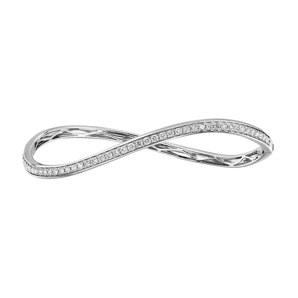 14Kt White Gold Diamond 3/4Ctw Bangle view 2