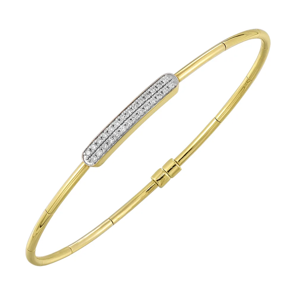 14Kt Yellow Gold Diamond 1/4Ctw Bangle