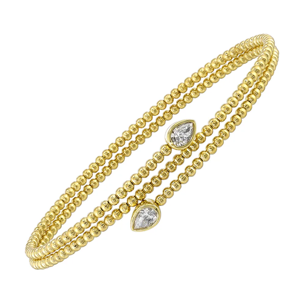 14Kt Yellow Gold Diamond 3/8Ctw Bangle