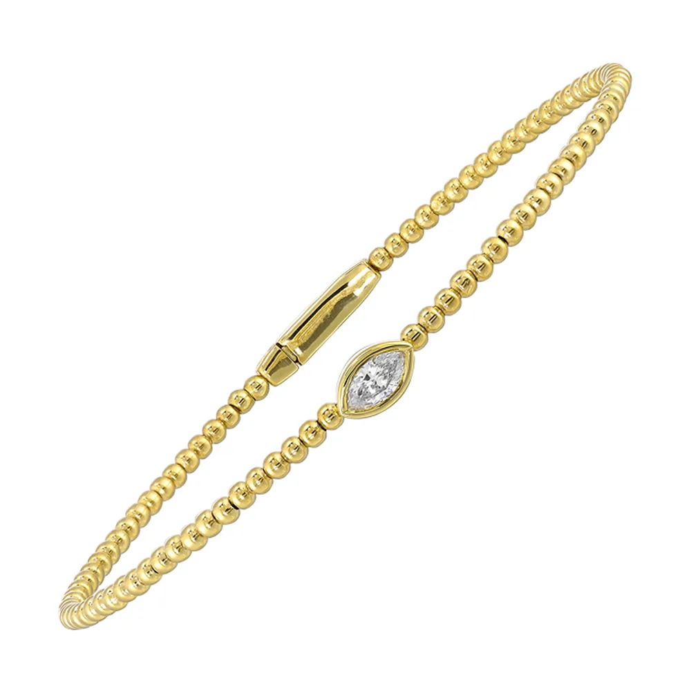 14Kt Yellow Gold Diamond 1/5Ctw Bangle