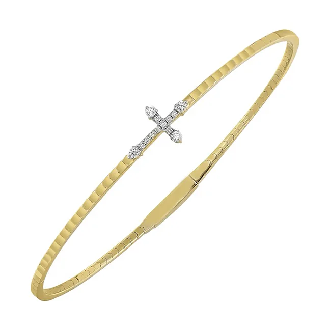 14Kt Yellow Gold Diamond 1/7Ctw Bangle