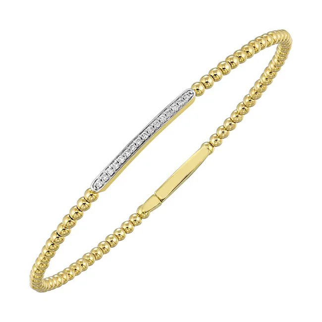 14Kt Yellow Gold Diamond 1/8Ctw Bangle