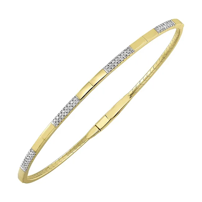 14Kt Yellow Gold Diamond 1/5Ctw Bangle