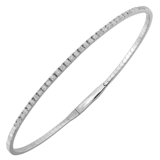 14Kt White Gold Diamond 1/3Ctw Bangle