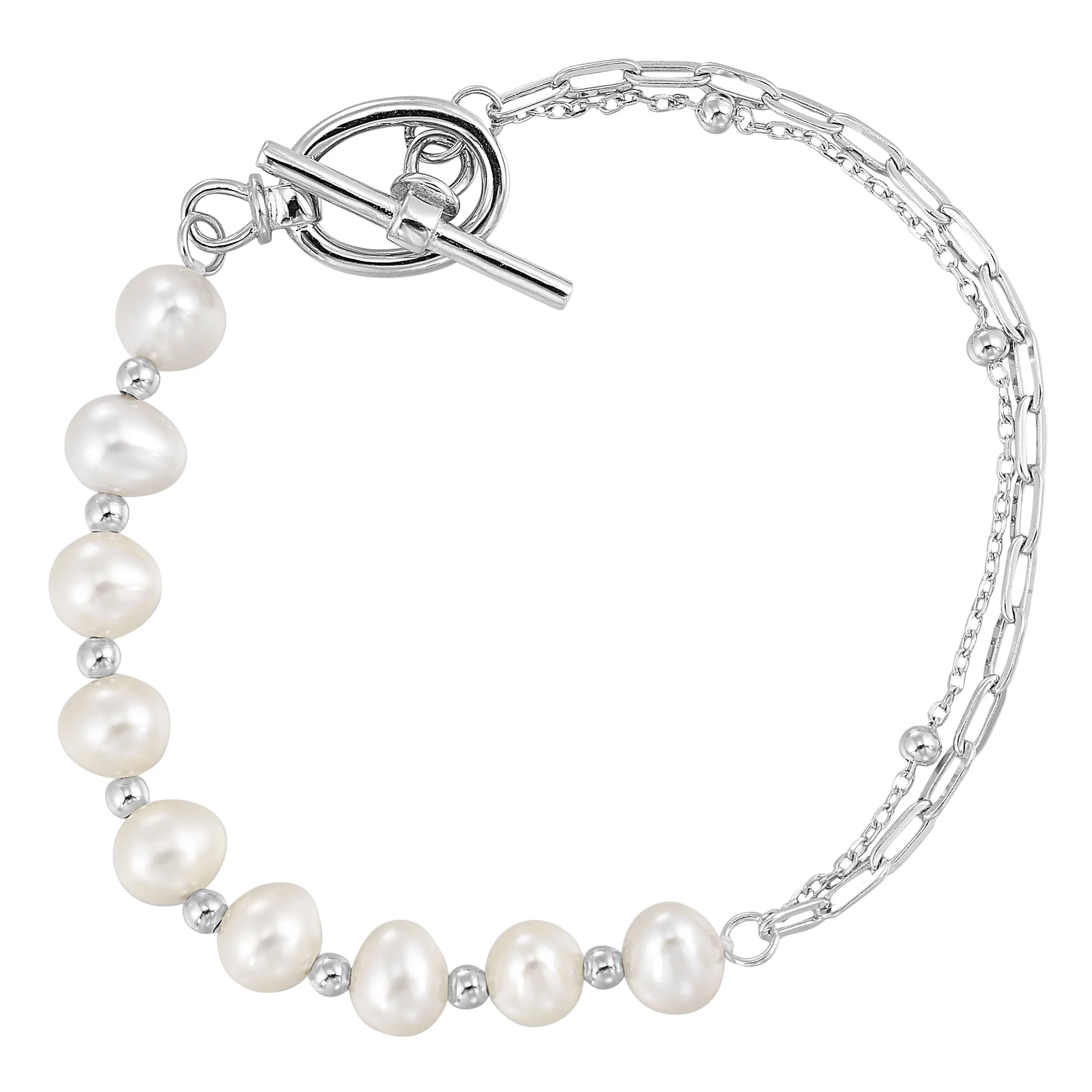 Silver Pearl Bracelet view 2