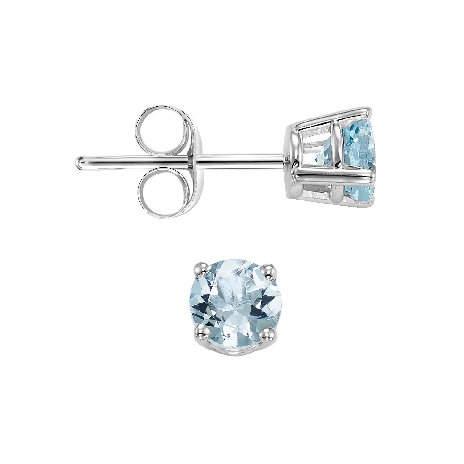14Kt White Gold Aquamarine 1Ctw Earring