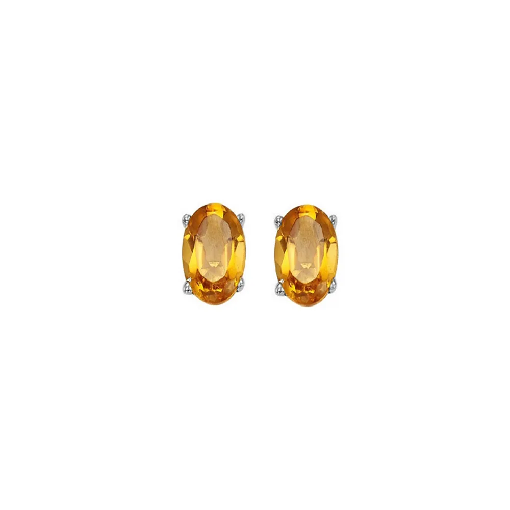14Kt White Gold Citrine 1Ctw Earring view 2