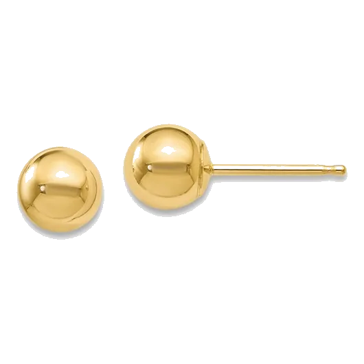 14Kt Yellow Gold 5mm Ball Earrings Earring