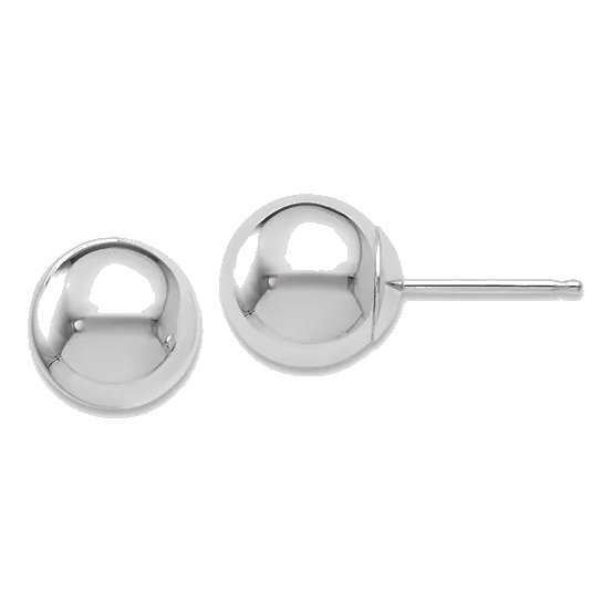14Kt White Gold 8mm Ball Earrings Earring