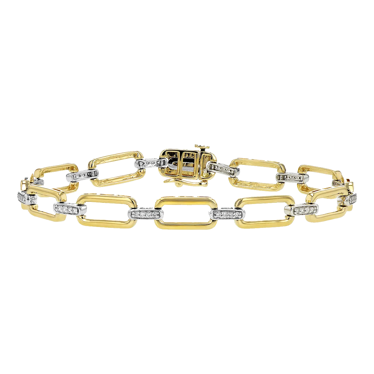 14Kt Two-Tone Diamond 1/4Ctw Fancy Bracelet