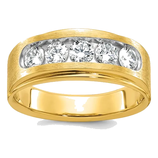 14Kt Two-Tone Lab Grown Diamond 1Ctw Wedding Band