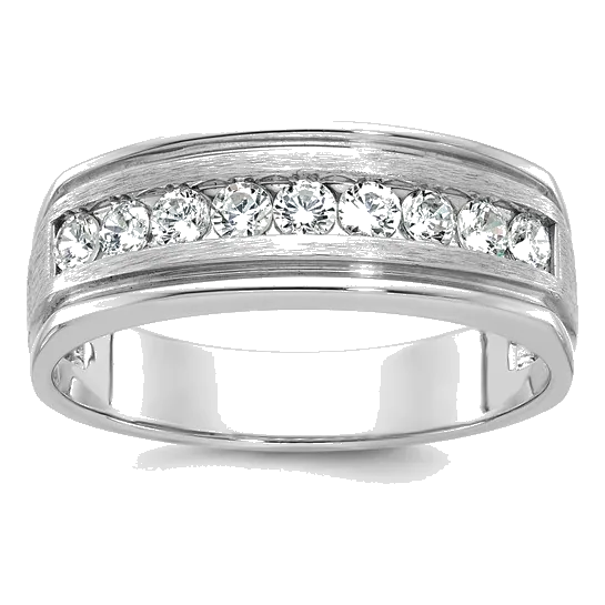 14Kt White Gold Diamond 1/2Ctw Wedding Band