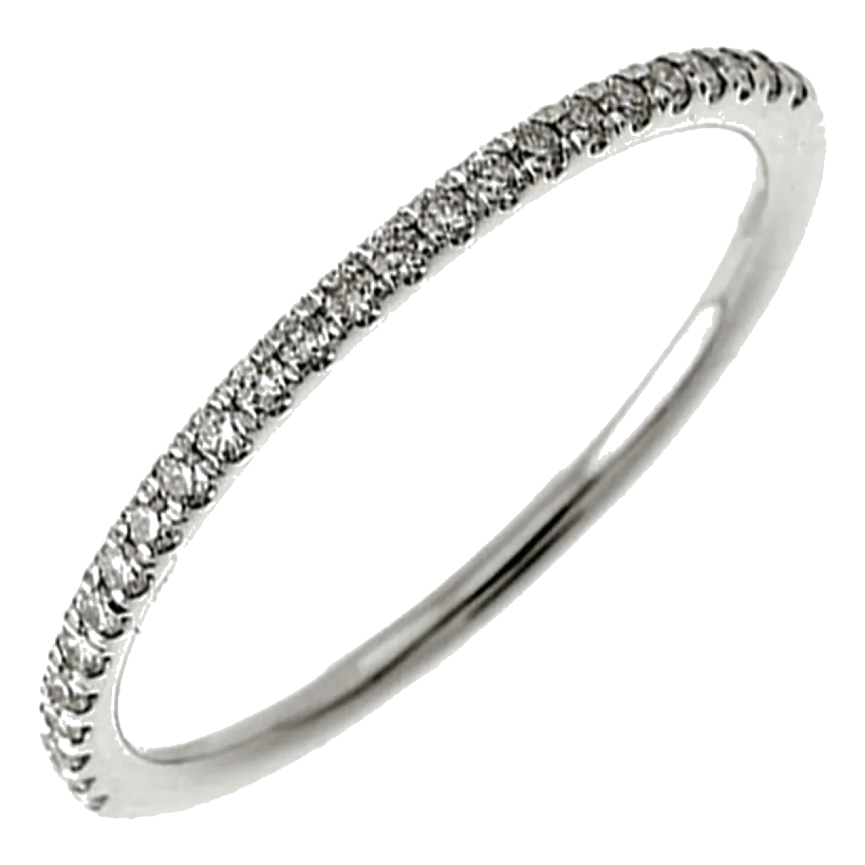 14Kt White Gold Diamond 1/6Ctw Pave Wedding Band