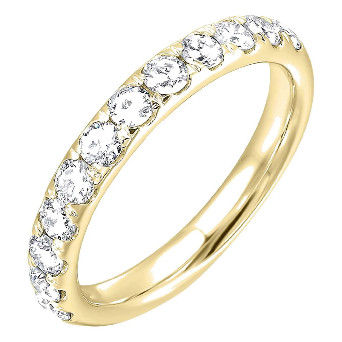 14Kt Yellow Gold Diamond 3/4Ctw Half Anniversary Wedding Band