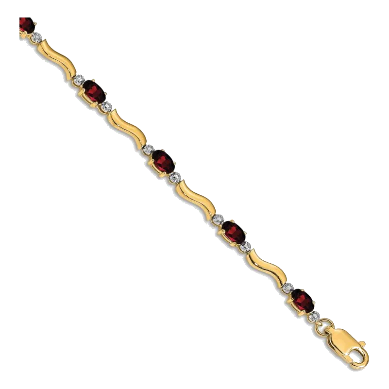 10k Fancy Diamond and Garnet Bracelet