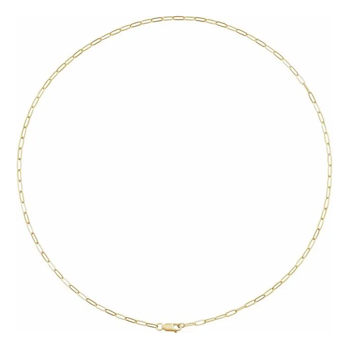 14Kt Yellow Gold 18 Inch Paperclip Chain