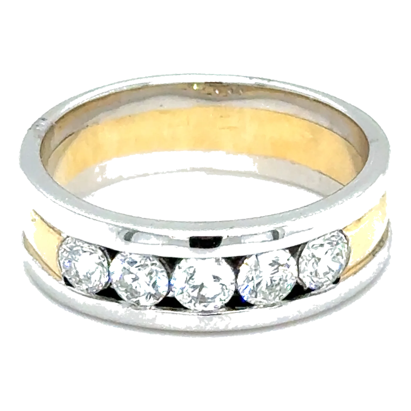 14Kt Two-Tone Diamond 1 1/5Ctw Wedding Band