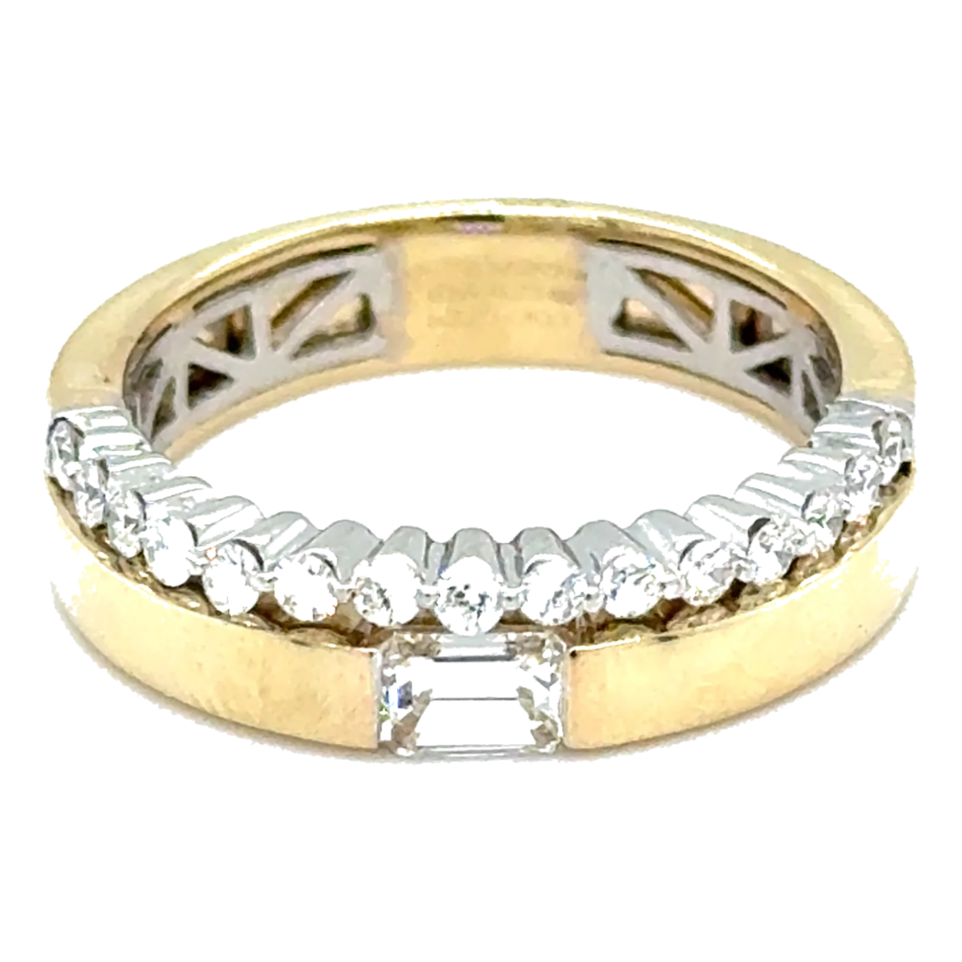 14Kt Two-Tone Diamond 3/4Ctw Wedding Band