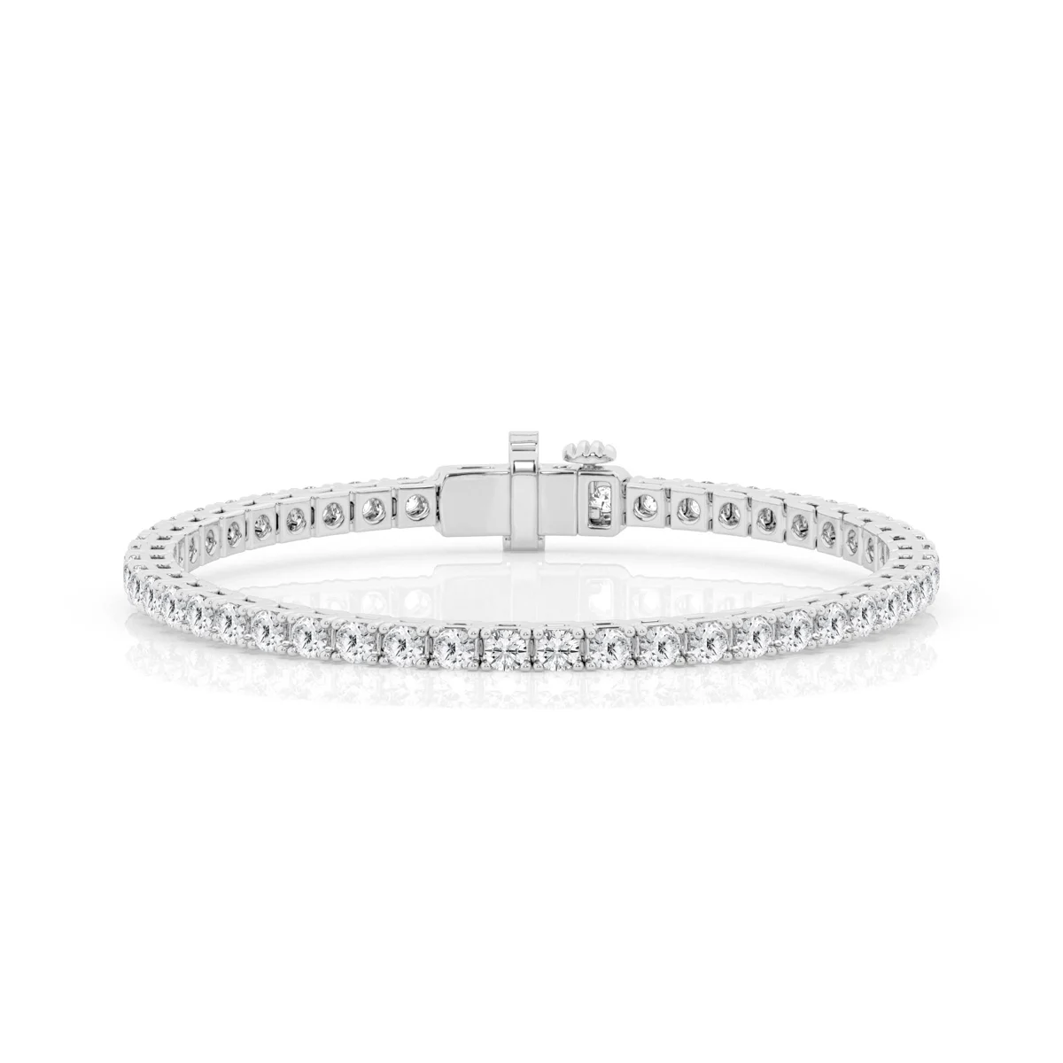 Sterling Silver Lab Grown Diamond 5Ctw Tennis Bracelet