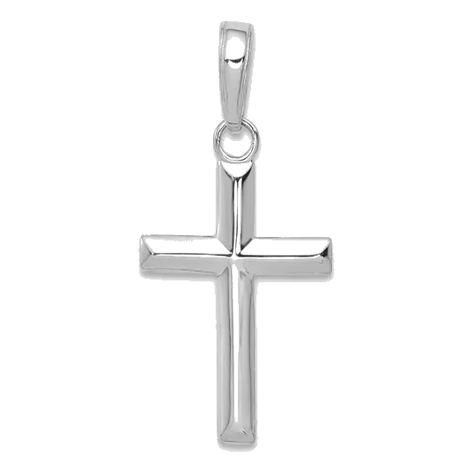14K White Gold Small Cross Pendant