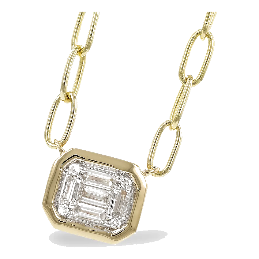14Kt Yellow Gold Diamond 1/8Ctw Cluster Pendant