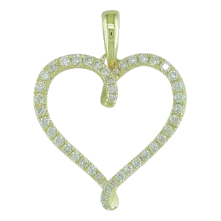 14K Yellow Gold Diamond Pendant