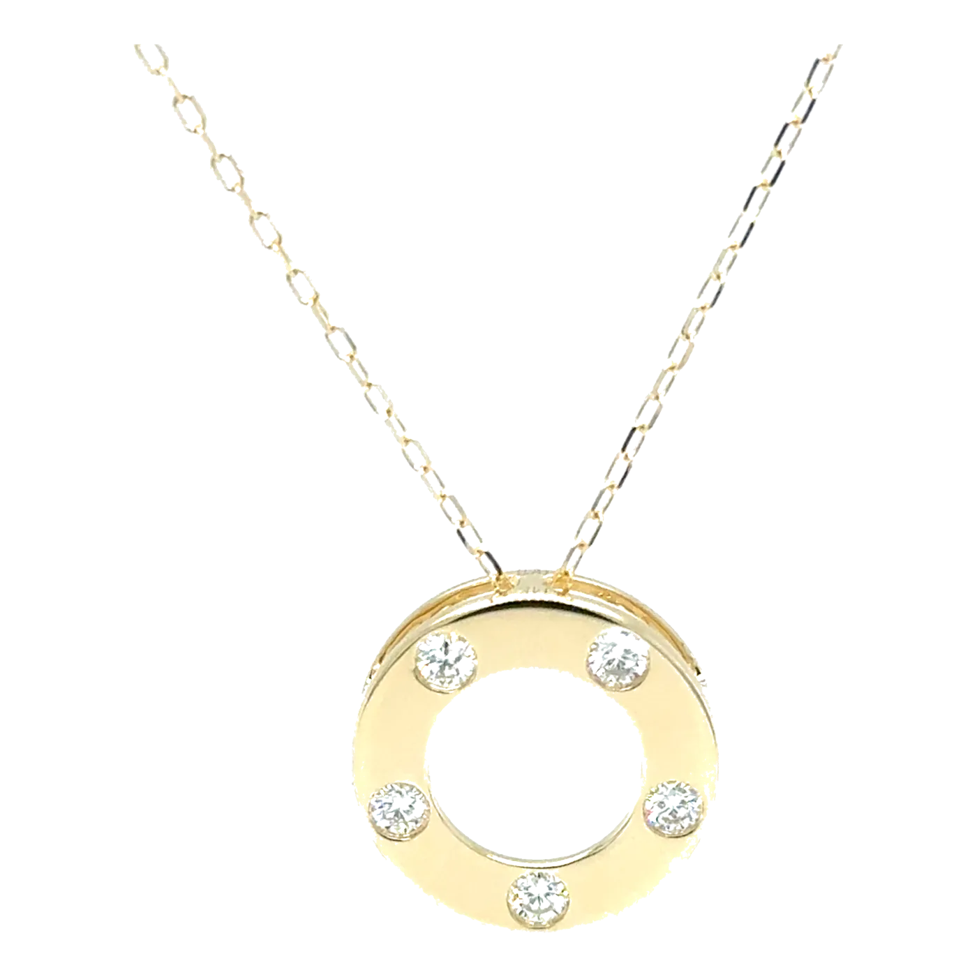 14Kt Yellow Gold Diamond 1/4Ctw Open Circle Pendant
