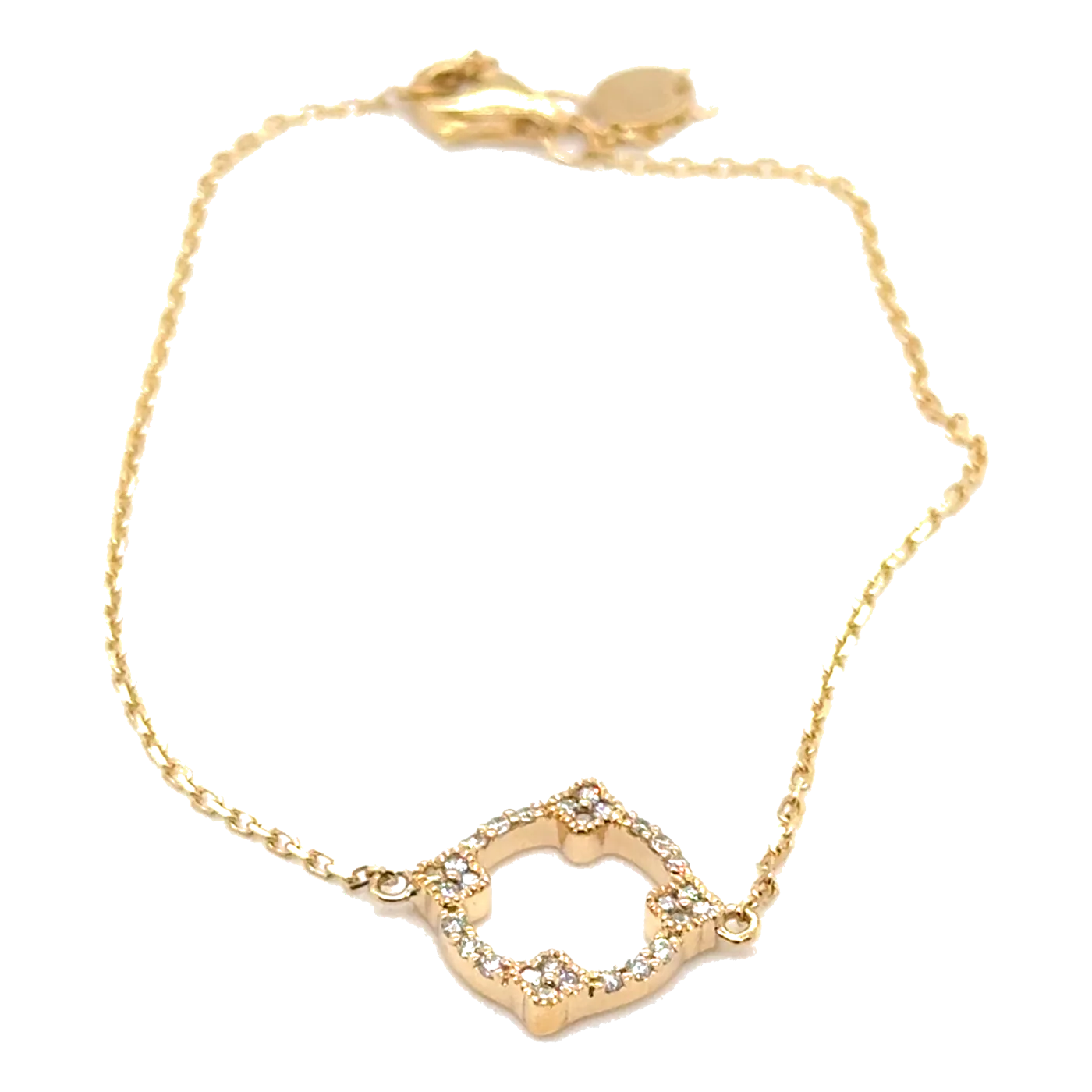 14Kt Yellow Gold Diamond 1/8Ctw Dainty Bracelet
