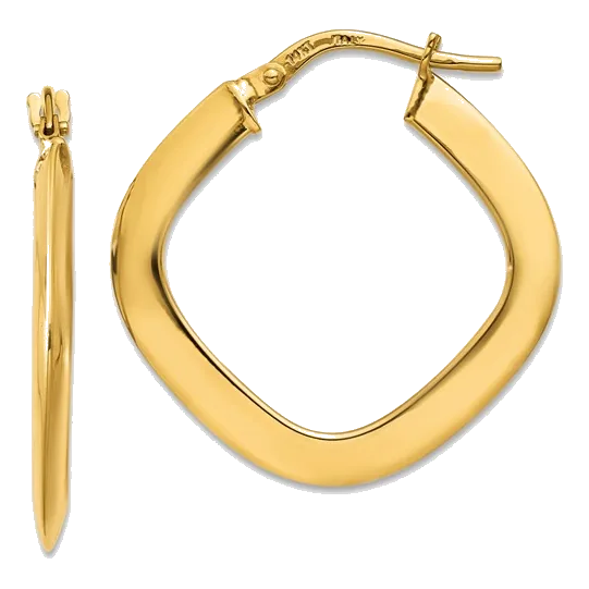 14K Tapered Square Hoop Earrings