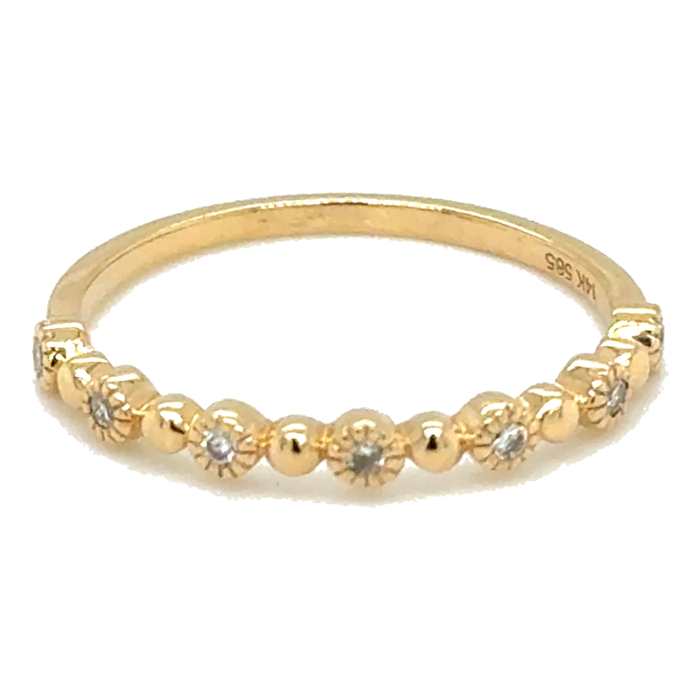 14Kt Yellow Gold Diamond 1/12Ctw Bubble Wedding Band