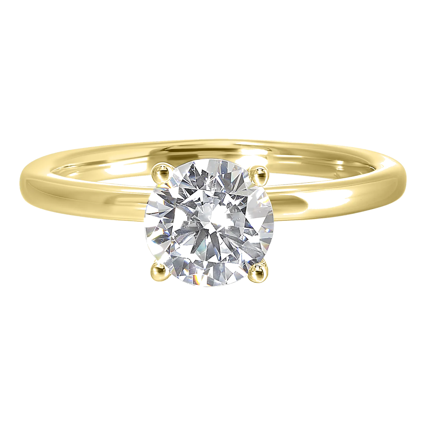 14Kt Yellow Gold Diamond 1/10Ctw Hidden Halo Engagement Ring
