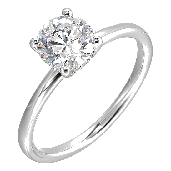 14Kt White Gold Diamond 1/12Ctw Engagement Ring
