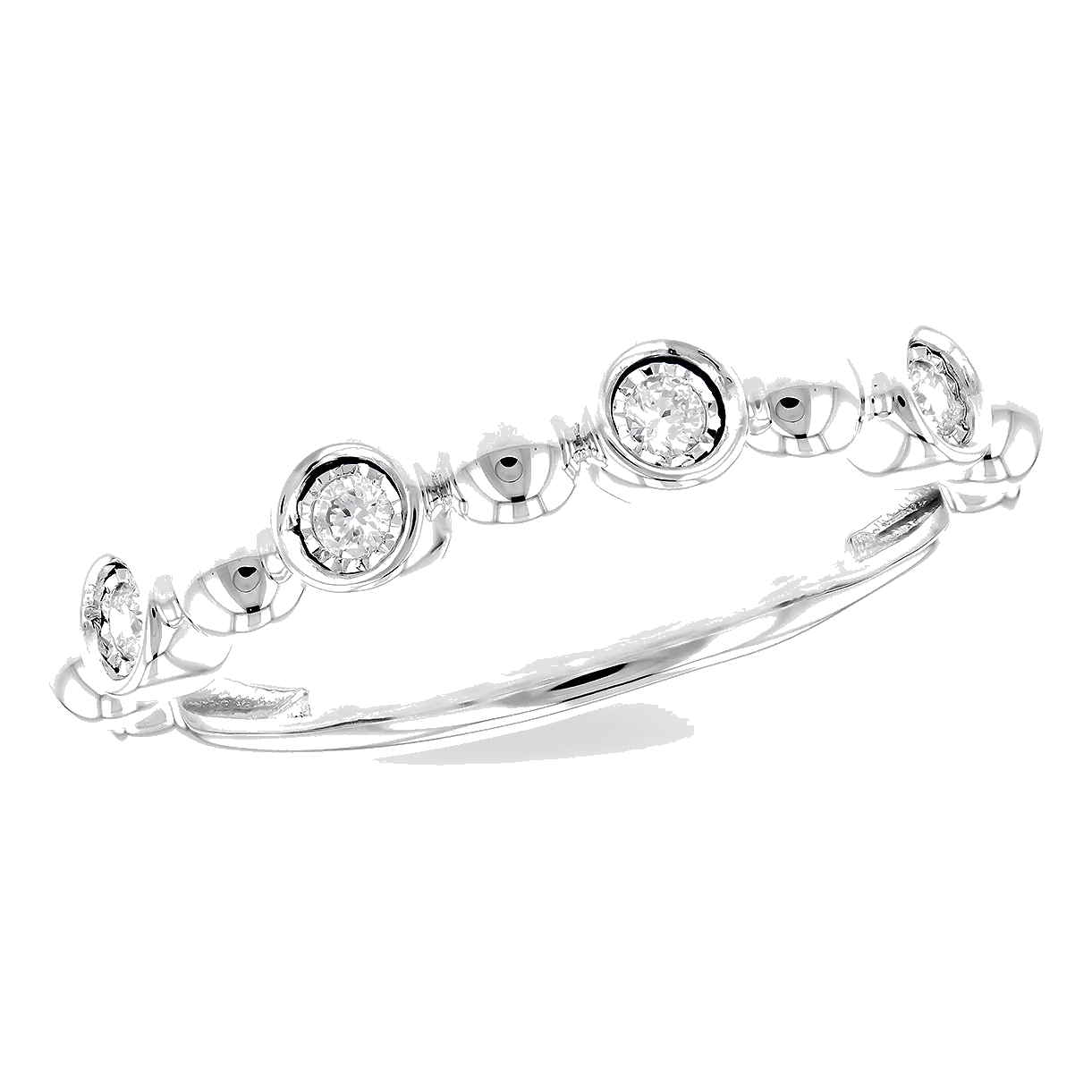 14Kt White Gold Diamond 1/12Ctw Wedding Band