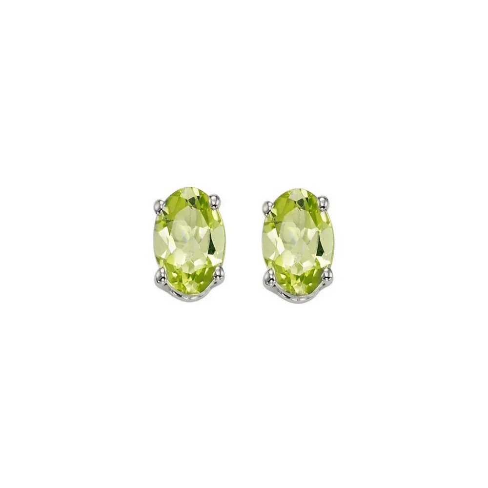 14Kt White Gold Peridot 1Ctw Earring view 2