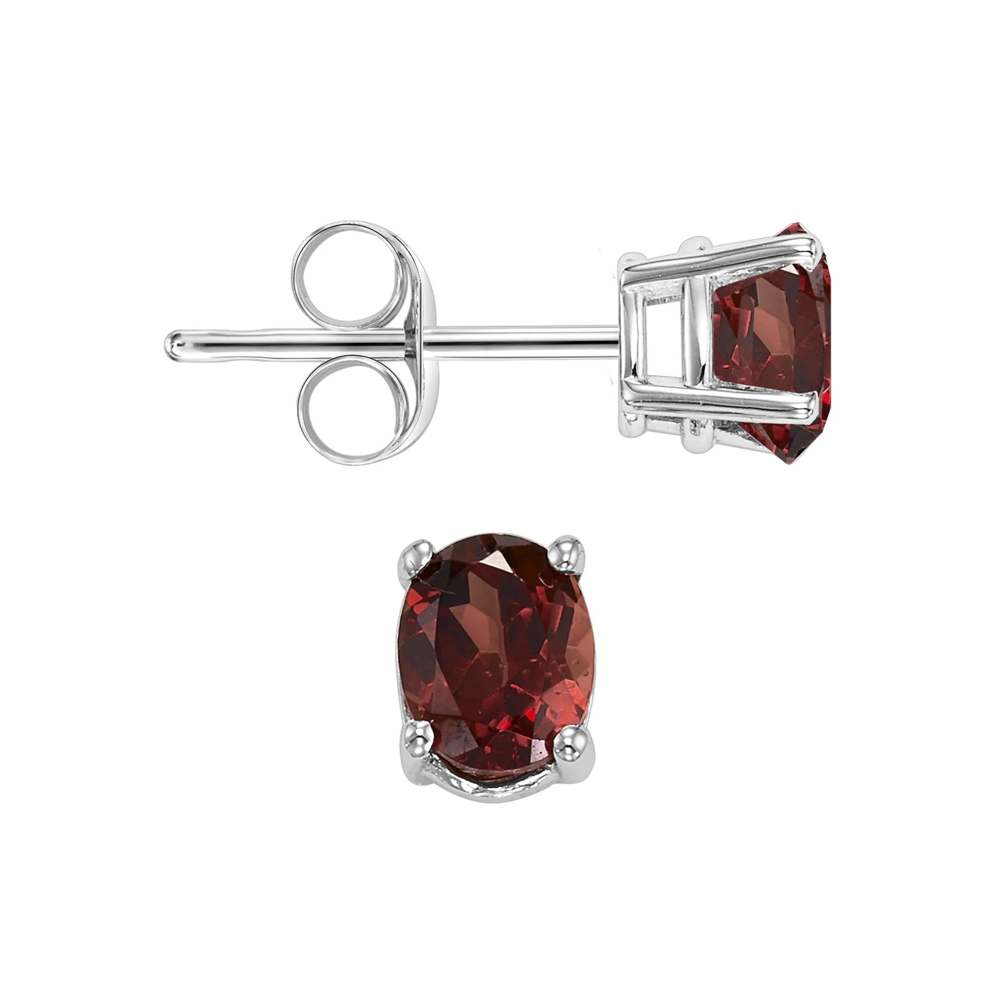 14Kt White Gold Garnet 1/2Ctw Earring