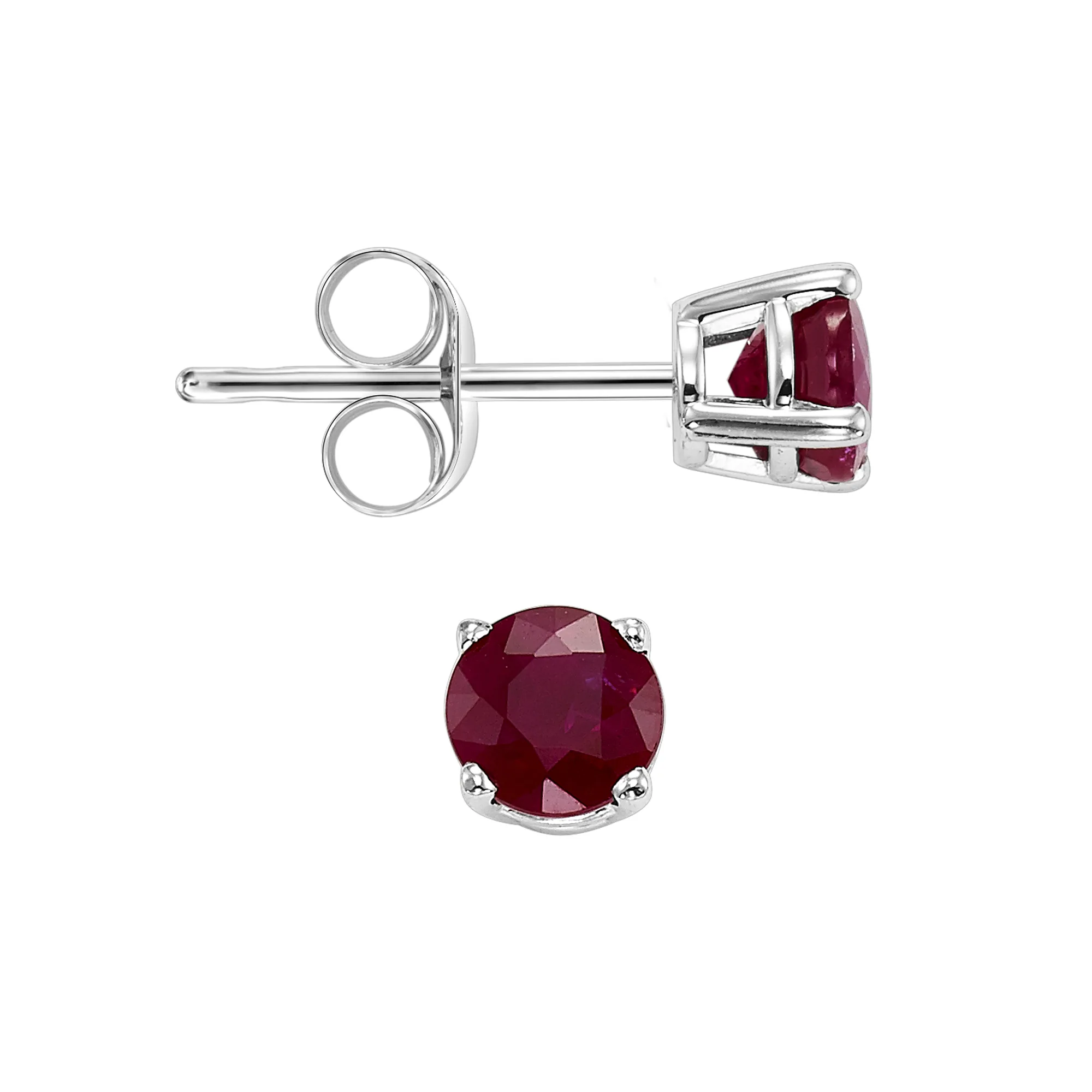 14Kt White Gold Garnet 7/8Ctw Earring