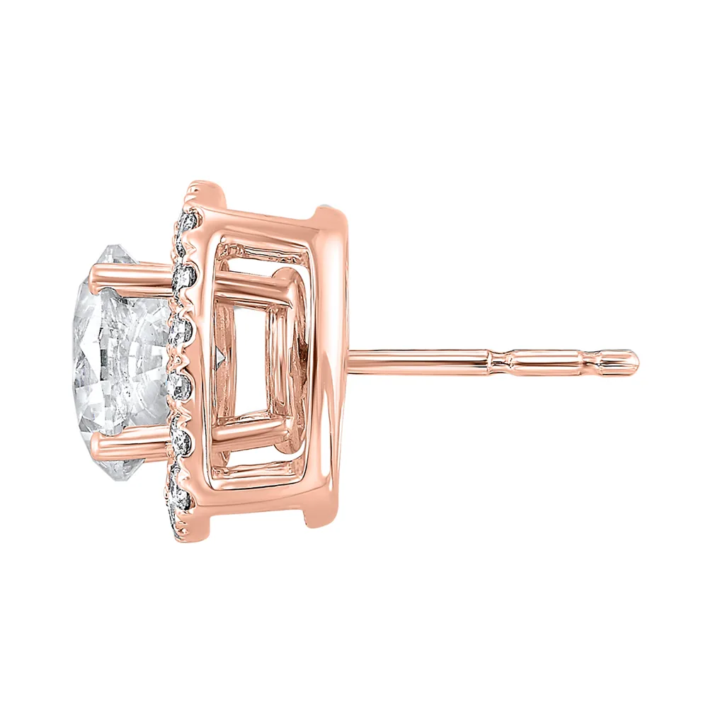 14Kt Rose Gold Diamond 1/3Ctw Earring view 2