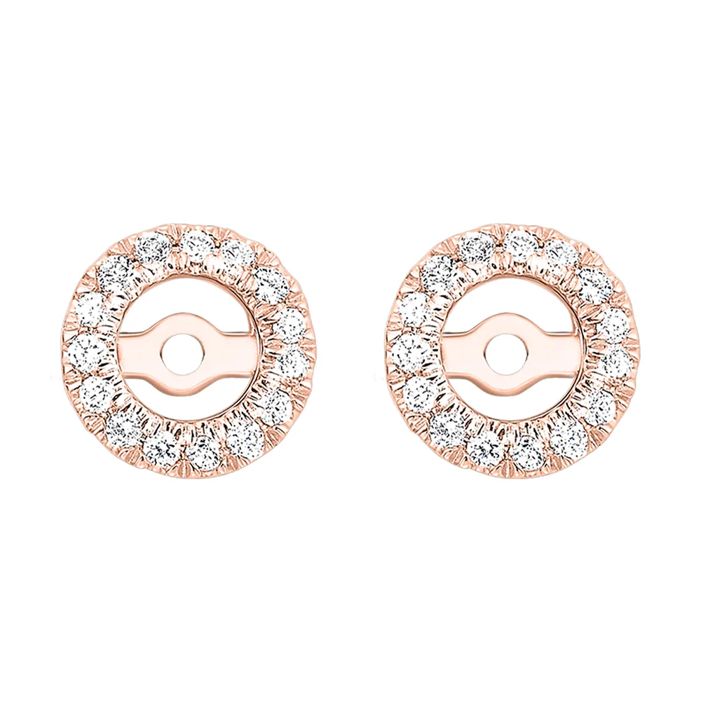 14Kt Rose Gold Diamond 1/6Ctw Earring