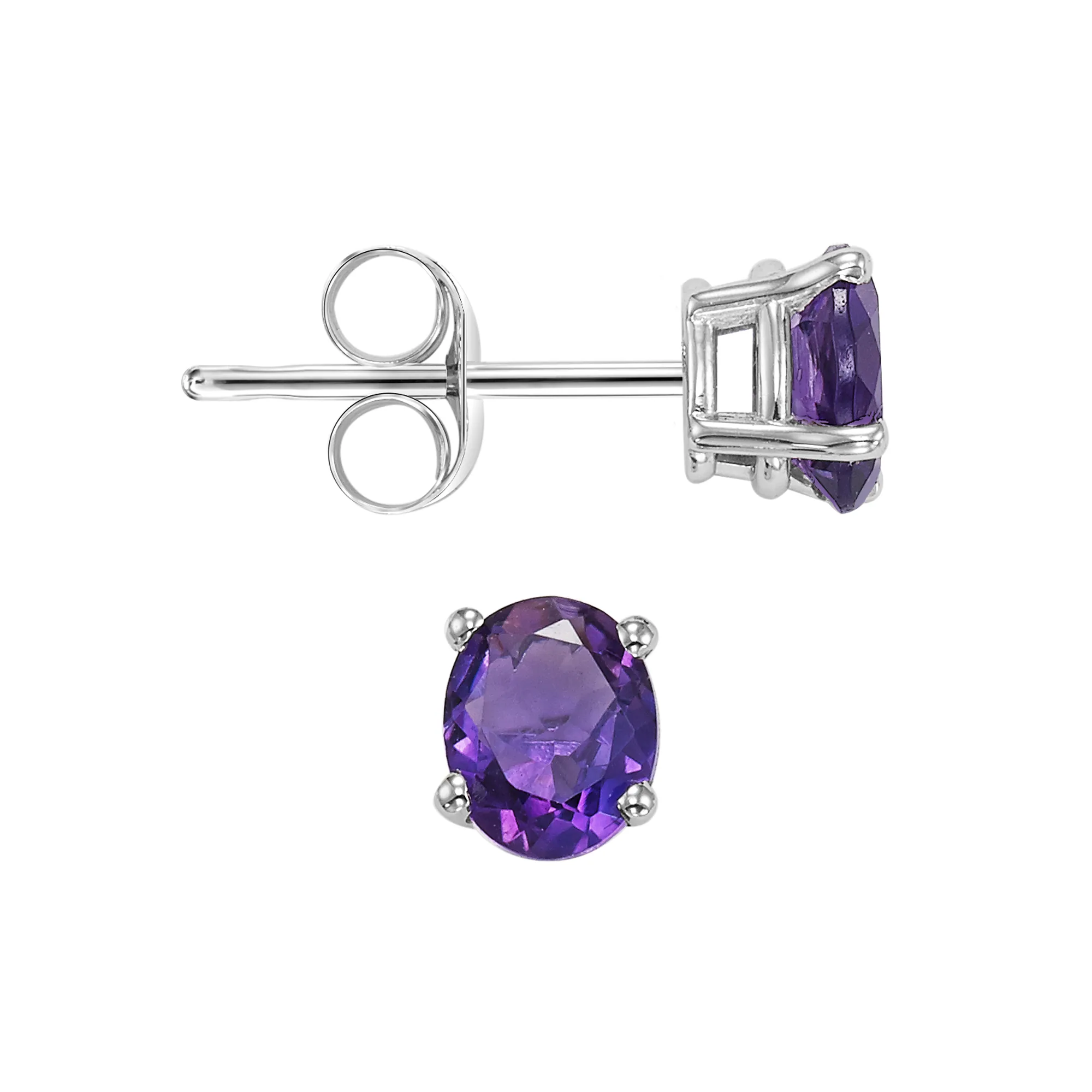 14Kt White Gold Amethyst 3/4Ctw Earring